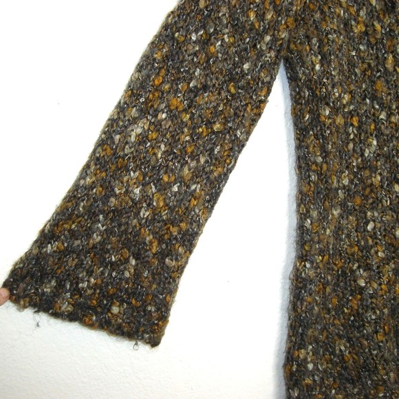 Lark Lane Boho Chunky Knit Wool Blend Nubby Fringed Cowl Neck Sweater Size XL - Picture 4 of 8